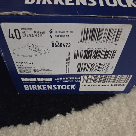 BIRKENSTOCK BOSTON BS NARROW FIT EU SIZE 40 CLOG - Picture 5 of 5